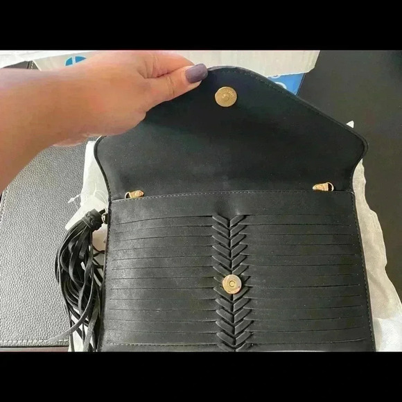 Keep In Touch Flap-Over Fringe Clutch - Picture 4 of 4